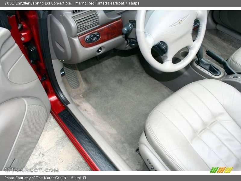 Inferno Red Tinted Pearlcoat / Taupe 2001 Chrysler Sebring LXi Convertible