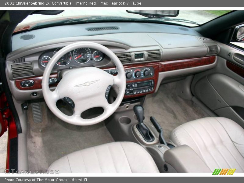 Inferno Red Tinted Pearlcoat / Taupe 2001 Chrysler Sebring LXi Convertible