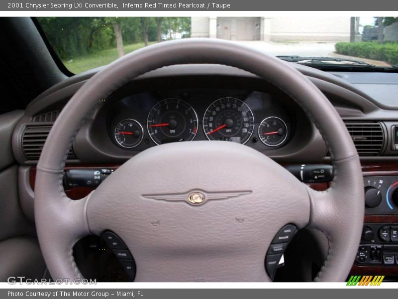 Inferno Red Tinted Pearlcoat / Taupe 2001 Chrysler Sebring LXi Convertible