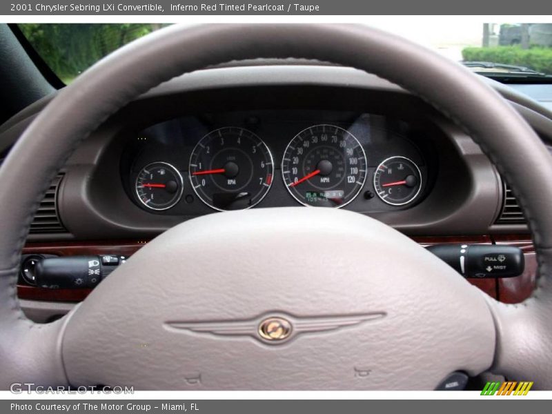Inferno Red Tinted Pearlcoat / Taupe 2001 Chrysler Sebring LXi Convertible