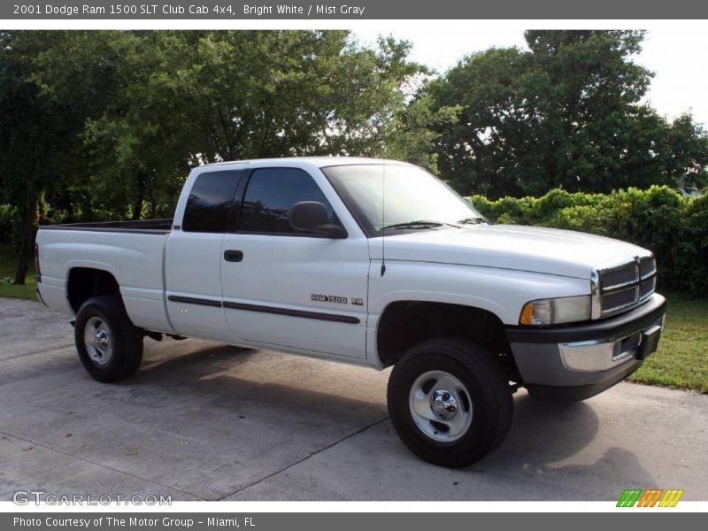 Bright White / Mist Gray 2001 Dodge Ram 1500 SLT Club Cab 4x4
