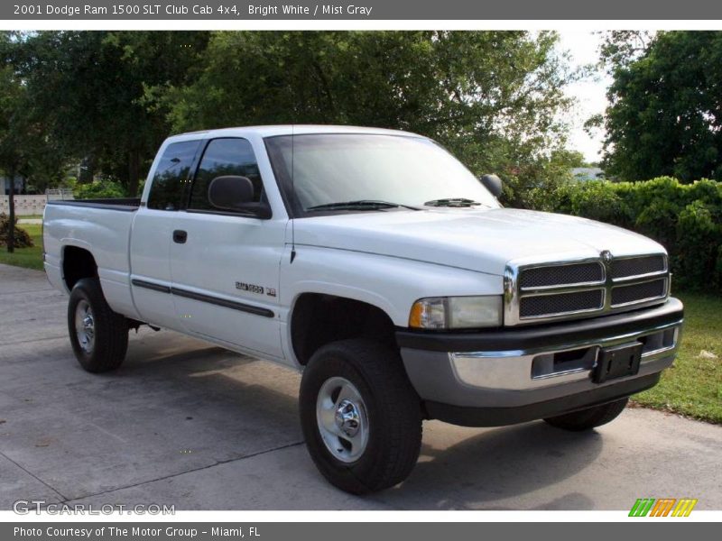 Bright White / Mist Gray 2001 Dodge Ram 1500 SLT Club Cab 4x4