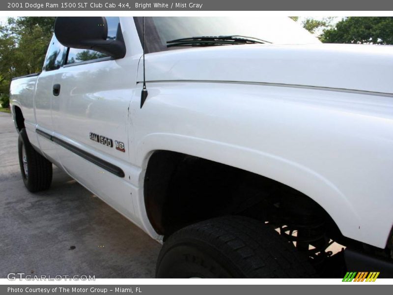 Bright White / Mist Gray 2001 Dodge Ram 1500 SLT Club Cab 4x4