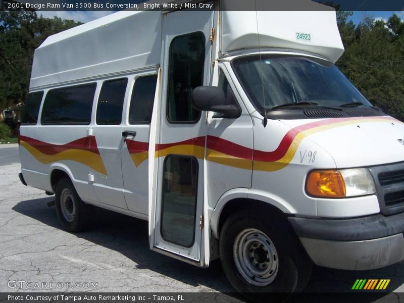 Bright White / Mist Gray 2001 Dodge Ram Van 3500 Bus Conversion