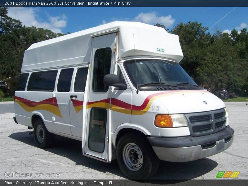 Bright White / Mist Gray 2001 Dodge Ram Van 3500 Bus Conversion
