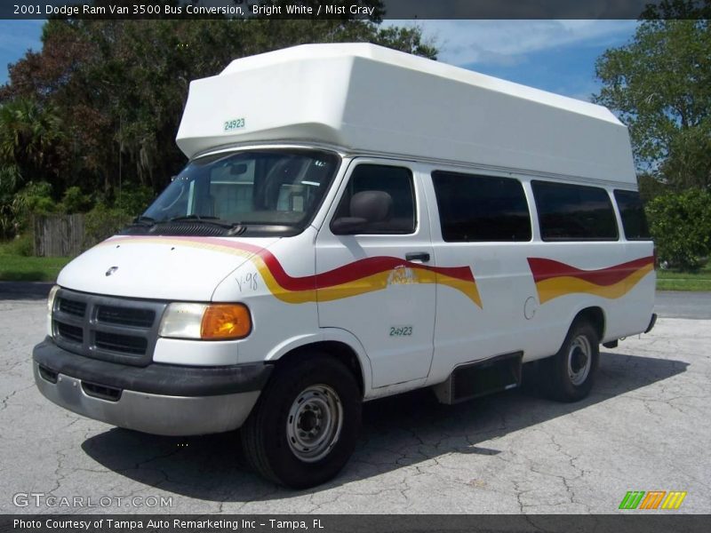 Bright White / Mist Gray 2001 Dodge Ram Van 3500 Bus Conversion