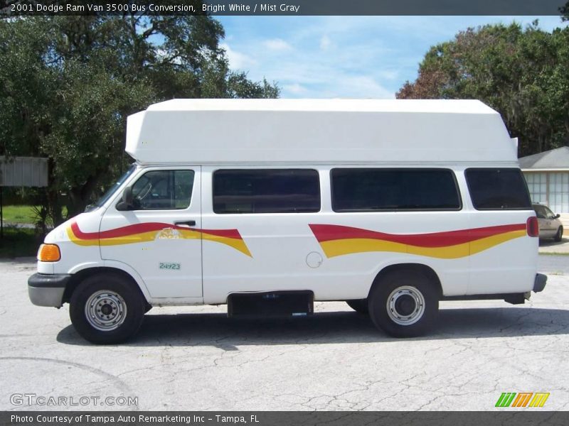 Bright White / Mist Gray 2001 Dodge Ram Van 3500 Bus Conversion