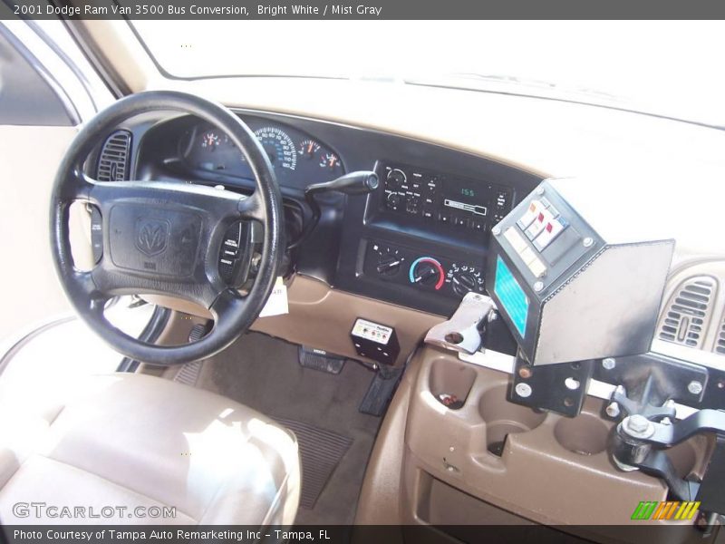 Bright White / Mist Gray 2001 Dodge Ram Van 3500 Bus Conversion