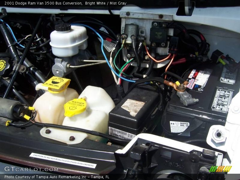 Bright White / Mist Gray 2001 Dodge Ram Van 3500 Bus Conversion