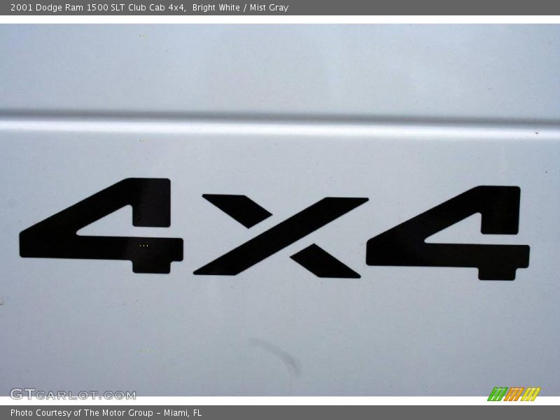 Bright White / Mist Gray 2001 Dodge Ram 1500 SLT Club Cab 4x4