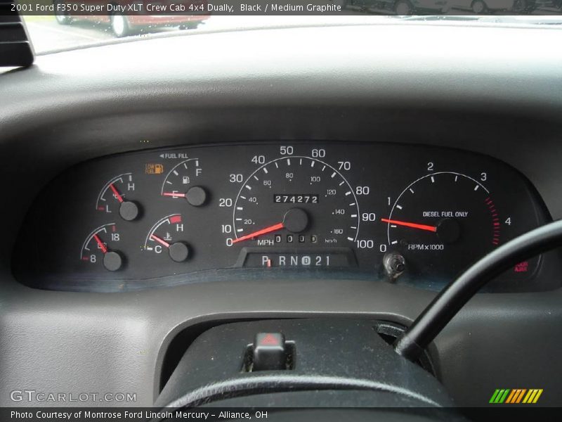 Black / Medium Graphite 2001 Ford F350 Super Duty XLT Crew Cab 4x4 Dually