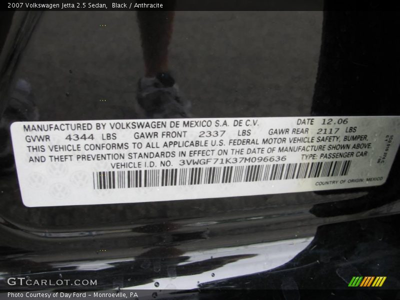 Black / Anthracite 2007 Volkswagen Jetta 2.5 Sedan