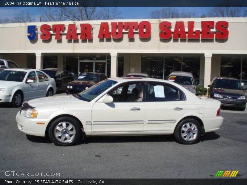 Pearl White / Beige 2004 Kia Optima EX