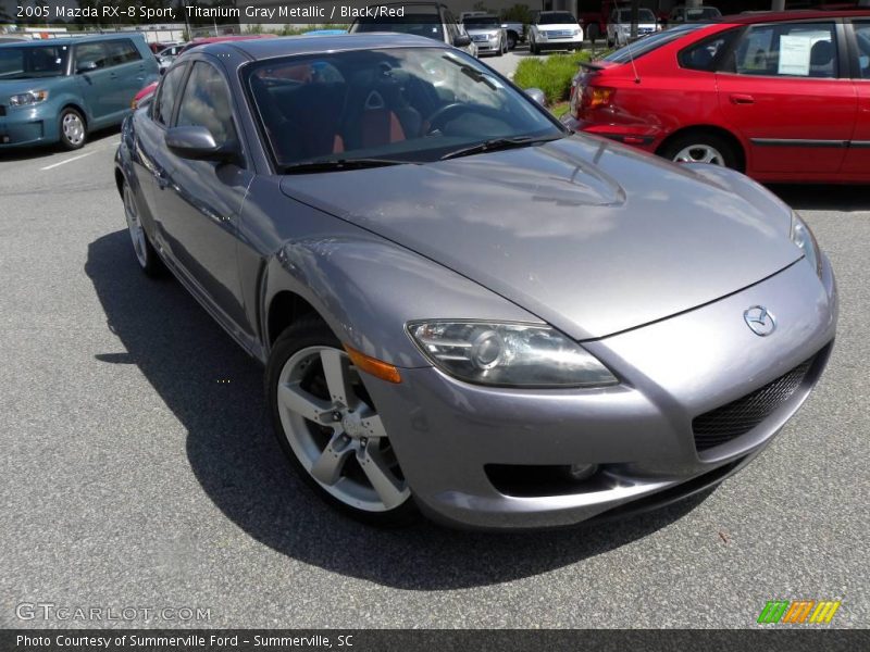 Titanium Gray Metallic / Black/Red 2005 Mazda RX-8 Sport