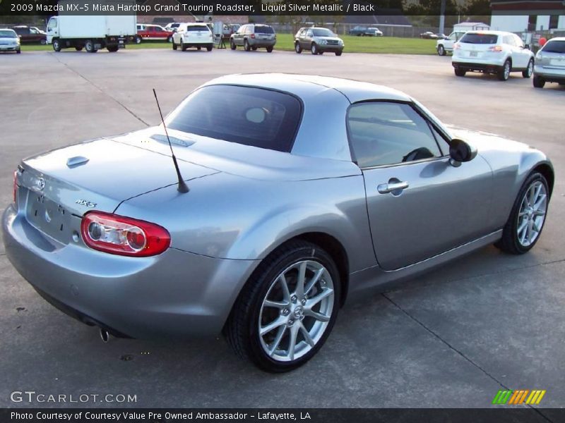 Liquid Silver Metallic / Black 2009 Mazda MX-5 Miata Hardtop Grand Touring Roadster