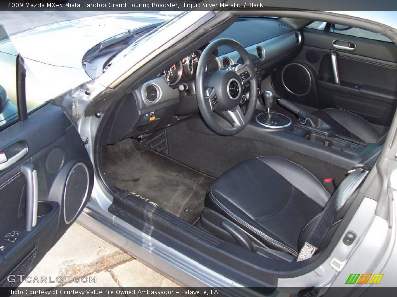 Liquid Silver Metallic / Black 2009 Mazda MX-5 Miata Hardtop Grand Touring Roadster