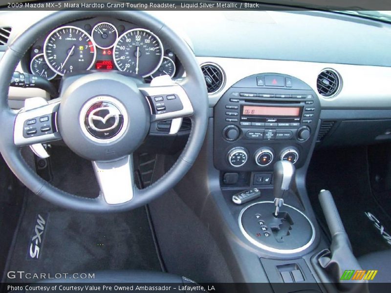 Liquid Silver Metallic / Black 2009 Mazda MX-5 Miata Hardtop Grand Touring Roadster