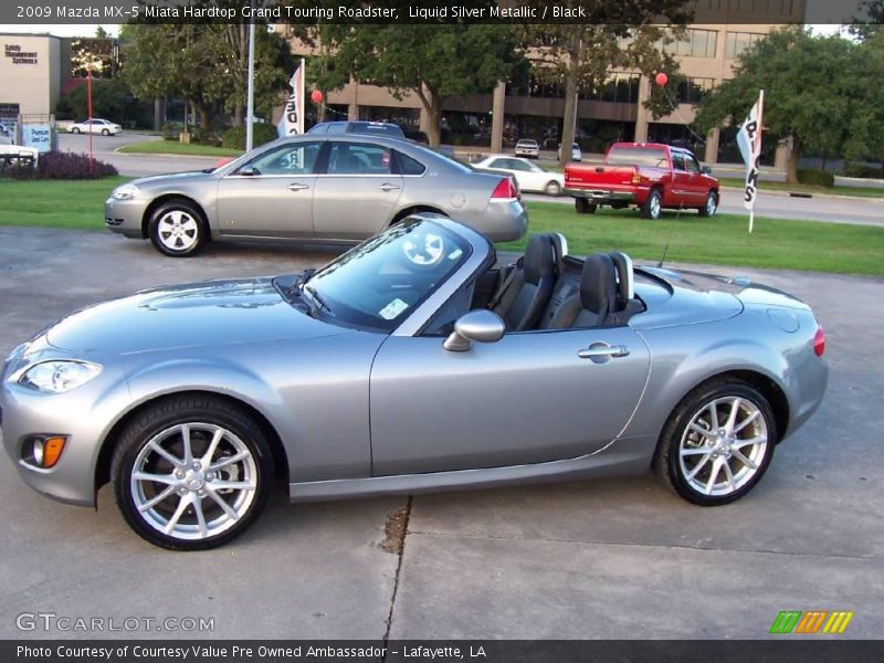 Liquid Silver Metallic / Black 2009 Mazda MX-5 Miata Hardtop Grand Touring Roadster