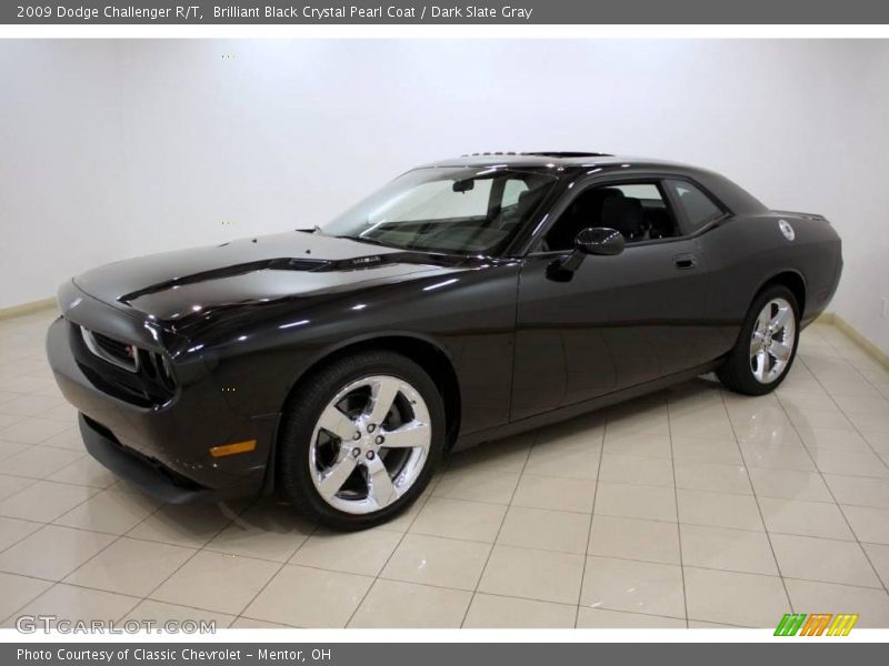 Brilliant Black Crystal Pearl Coat / Dark Slate Gray 2009 Dodge Challenger R/T