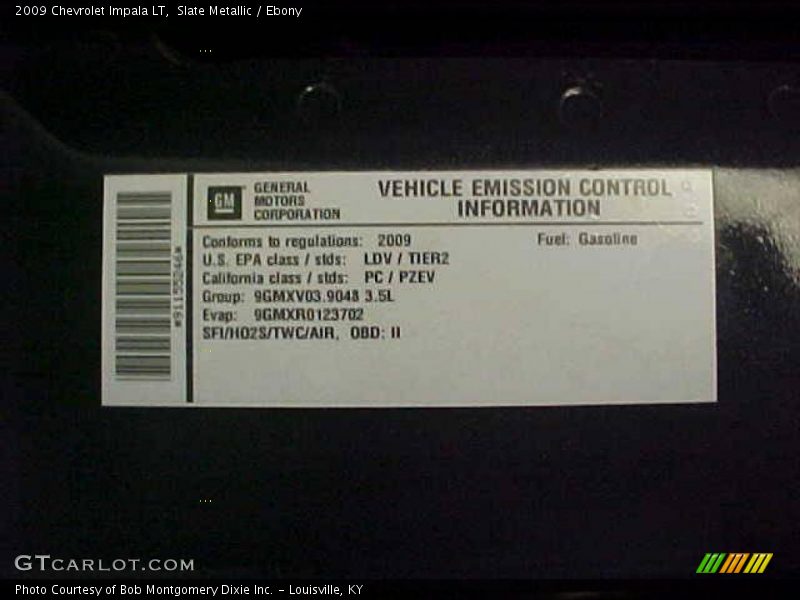Slate Metallic / Ebony 2009 Chevrolet Impala LT