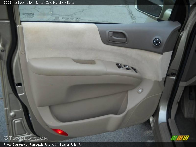 Sunset Gold Metallic / Beige 2008 Kia Sedona LX
