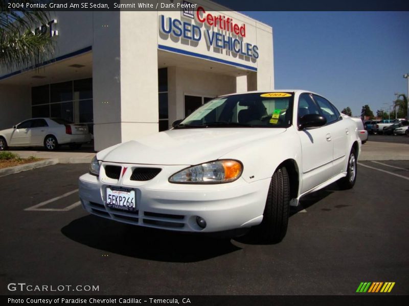 Summit White / Dark Pewter 2004 Pontiac Grand Am SE Sedan