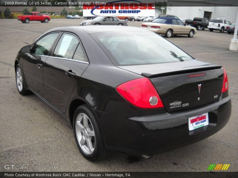 Carbon Black Metallic / Ebony 2009 Pontiac G6 V6 Sedan