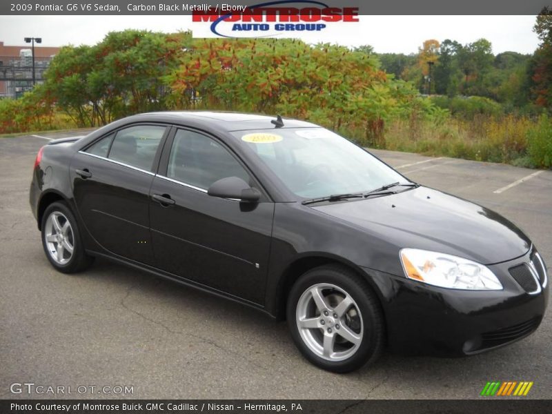Carbon Black Metallic / Ebony 2009 Pontiac G6 V6 Sedan
