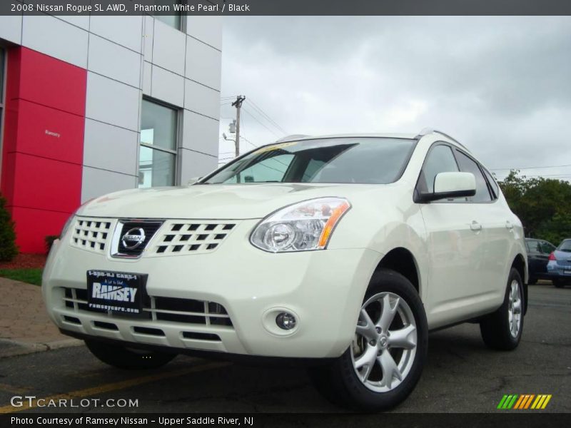 Phantom White Pearl / Black 2008 Nissan Rogue SL AWD