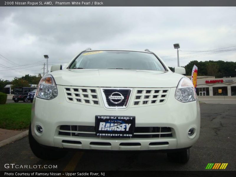 Phantom White Pearl / Black 2008 Nissan Rogue SL AWD