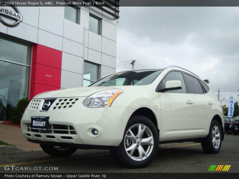 Phantom White Pearl / Black 2008 Nissan Rogue SL AWD