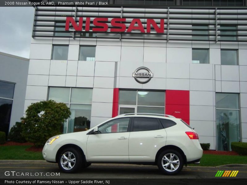 Phantom White Pearl / Black 2008 Nissan Rogue SL AWD