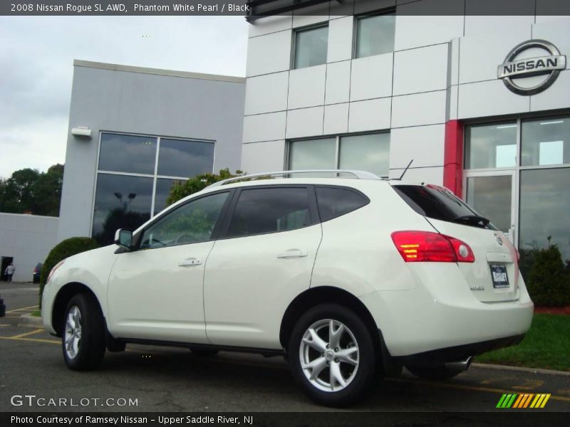 Phantom White Pearl / Black 2008 Nissan Rogue SL AWD