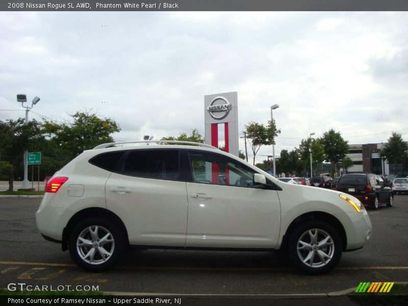 Phantom White Pearl / Black 2008 Nissan Rogue SL AWD