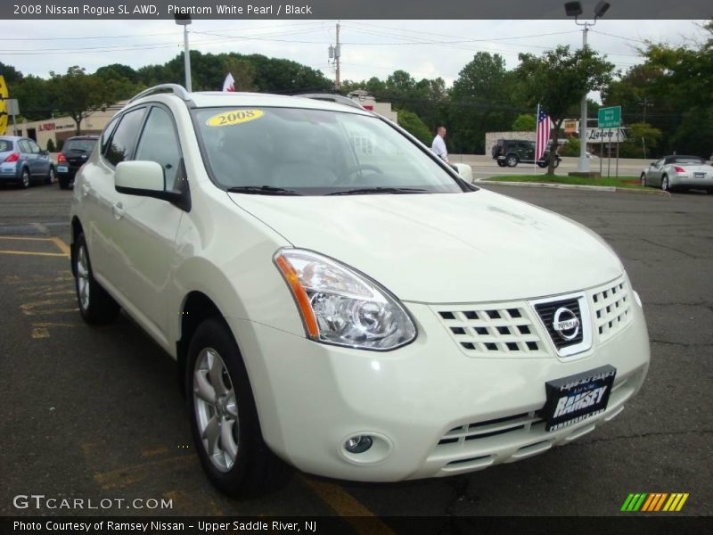Phantom White Pearl / Black 2008 Nissan Rogue SL AWD