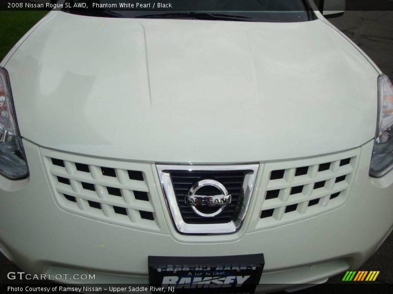 Phantom White Pearl / Black 2008 Nissan Rogue SL AWD