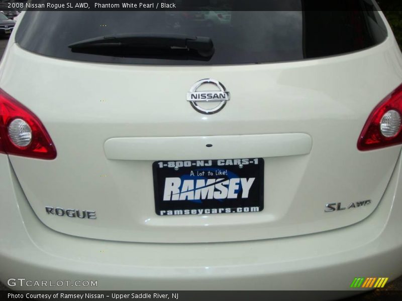 Phantom White Pearl / Black 2008 Nissan Rogue SL AWD
