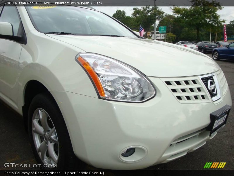 Phantom White Pearl / Black 2008 Nissan Rogue SL AWD