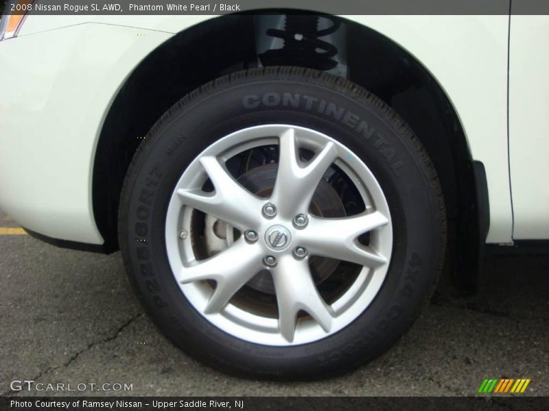 Phantom White Pearl / Black 2008 Nissan Rogue SL AWD