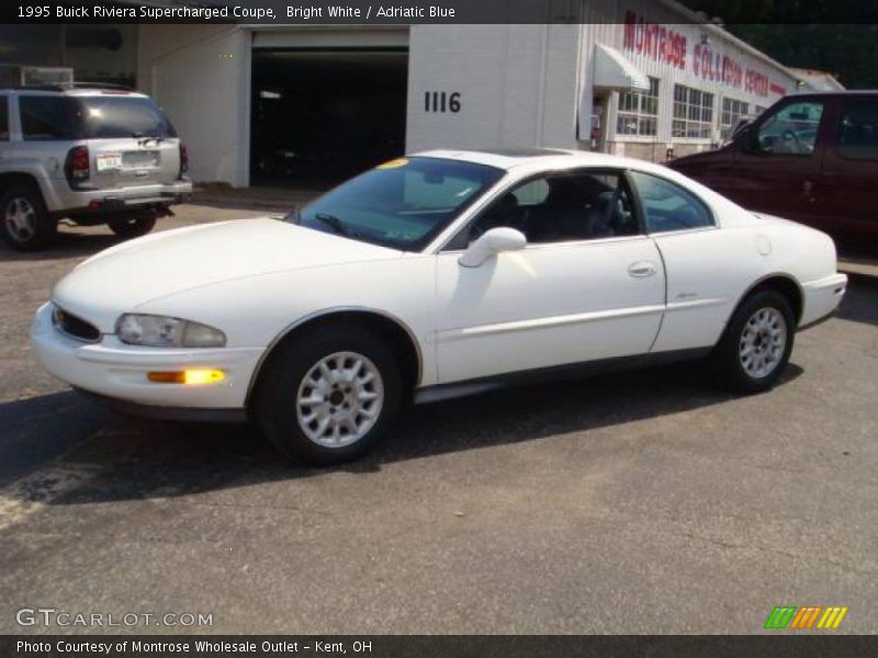 Bright White / Adriatic Blue 1995 Buick Riviera Supercharged Coupe