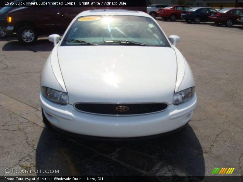 Bright White / Adriatic Blue 1995 Buick Riviera Supercharged Coupe