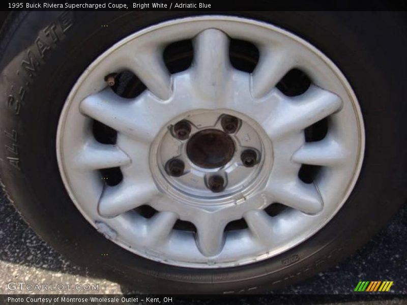 Bright White / Adriatic Blue 1995 Buick Riviera Supercharged Coupe