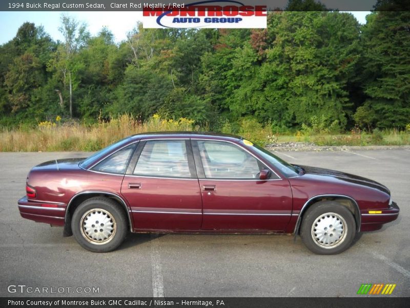 Claret Red Metallic / Red 1994 Buick Regal Custom Sedan