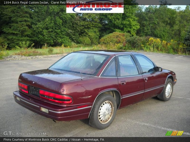 Claret Red Metallic / Red 1994 Buick Regal Custom Sedan