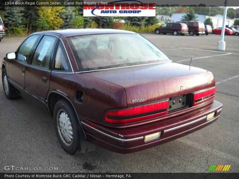 Claret Red Metallic / Red 1994 Buick Regal Custom Sedan