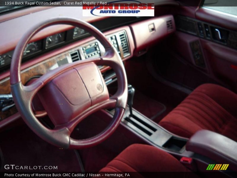 Claret Red Metallic / Red 1994 Buick Regal Custom Sedan