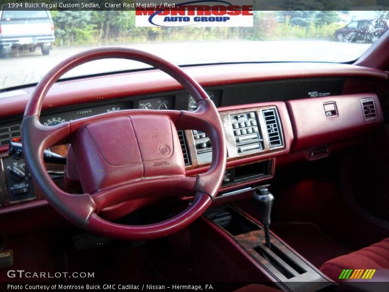 Claret Red Metallic / Red 1994 Buick Regal Custom Sedan