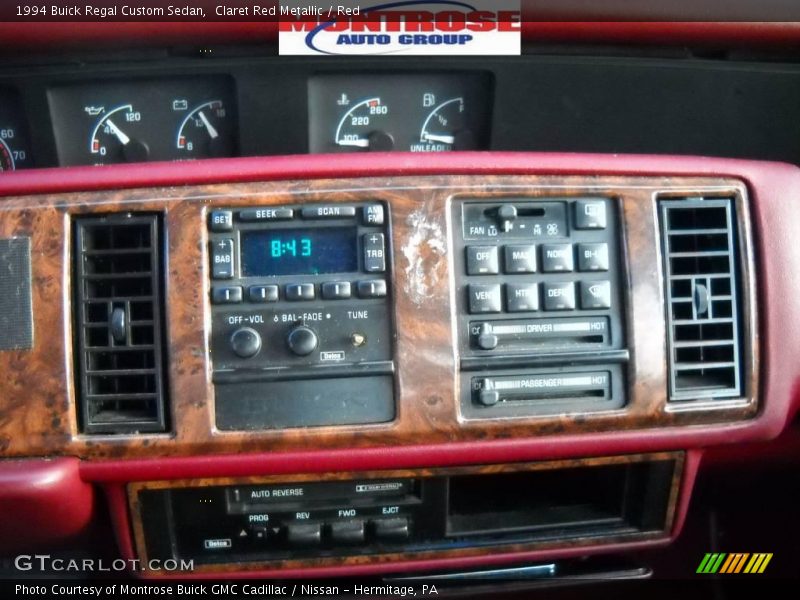 Claret Red Metallic / Red 1994 Buick Regal Custom Sedan