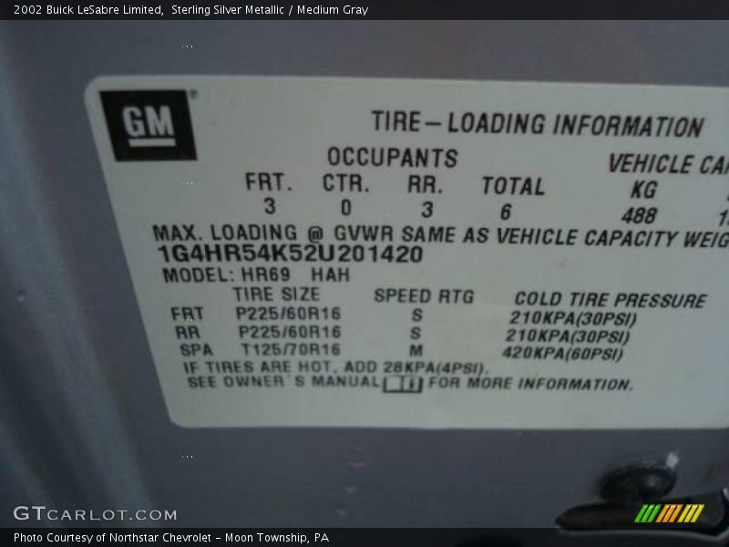 Sterling Silver Metallic / Medium Gray 2002 Buick LeSabre Limited