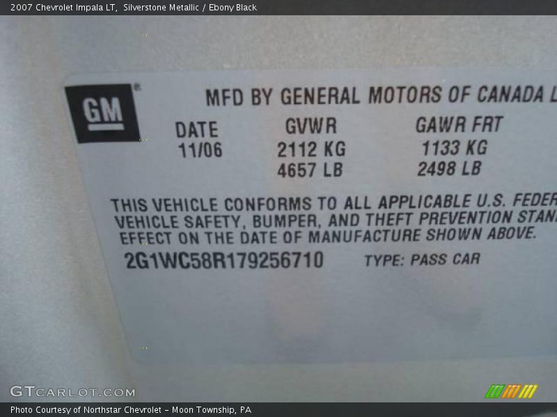 Silverstone Metallic / Ebony Black 2007 Chevrolet Impala LT